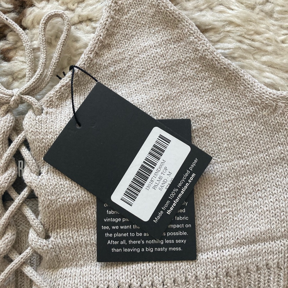 Reformation Palms Knit Crop Top in Sand Medium - Picture 6 of 6